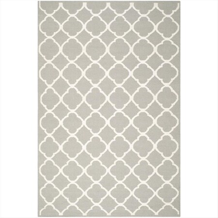 Safavieh 6 x 9 ft. Medium Rectangle Contemporary Dhurries- Grey and Ivory- Flatweave Rug DHU627B-6